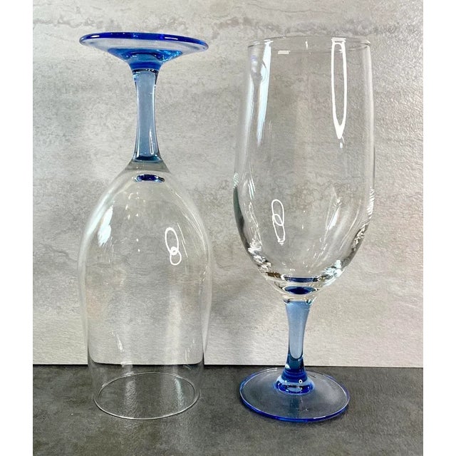 Blue Stemmed Cristal d'Arques Azur Glasses - Set of 4 - New in Box For Sale In New York - Image 6 of 6