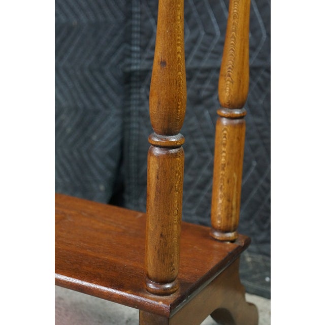 Brown Antique Victorian Eastlake 2 Tier Walnut Hall Side Table Sawtooth Apron 25" For Sale - Image 8 of 18