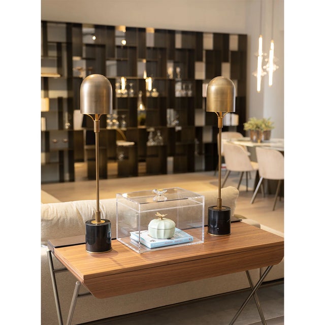 Mid-Century Modern Oppa Black Buffet Lamp, Set of 2 For Sale - Image 3 of 4