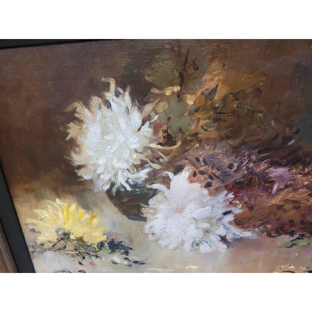 Beautiful Antique Flower Painting For Sale - Image 4 of 7