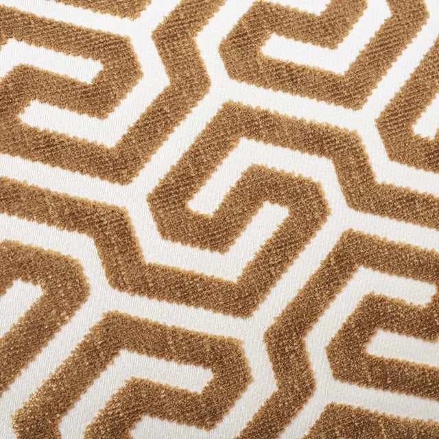 Schumacher Schumacher Ming Fret Velvet 24" Pillow in Bronze For Sale - Image 4 of 5