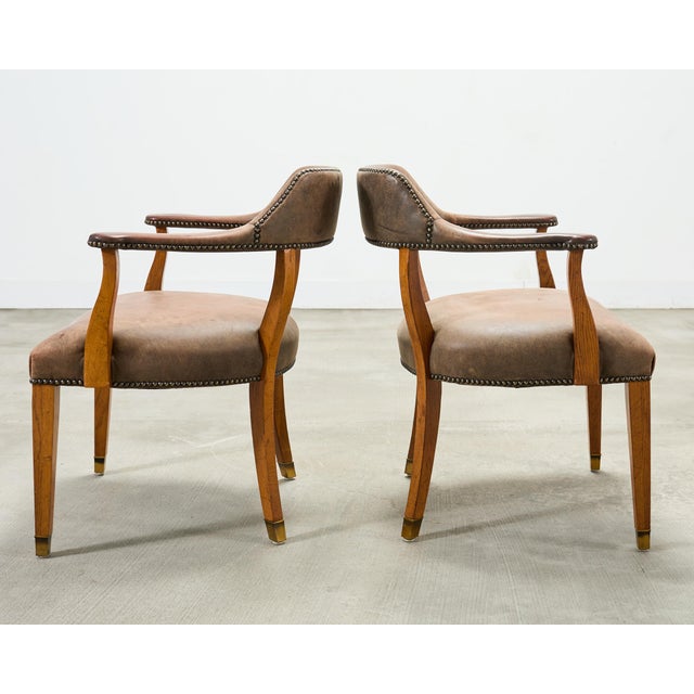 Brown Set of Six Ralph Lauren Hither Hills Studio Dining Armchairs For Sale - Image 8 of 18