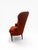 Traditional Late 20th Century Rust Channel-Tufted Wingback Accent Chair With Carved Wood Legs For Sale - Image 3 of 10