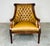 Animal Skin Louis XVI Style Tufted Golden Cognac Leather Lounge Chair by Old Hickory Tannery For Sale - Image 7 of 12