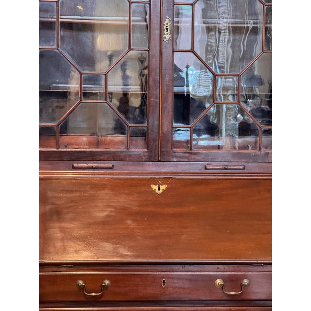 Late 18th Century English Mahogany Secretary Bookcase For Sale - Image 6 of 15