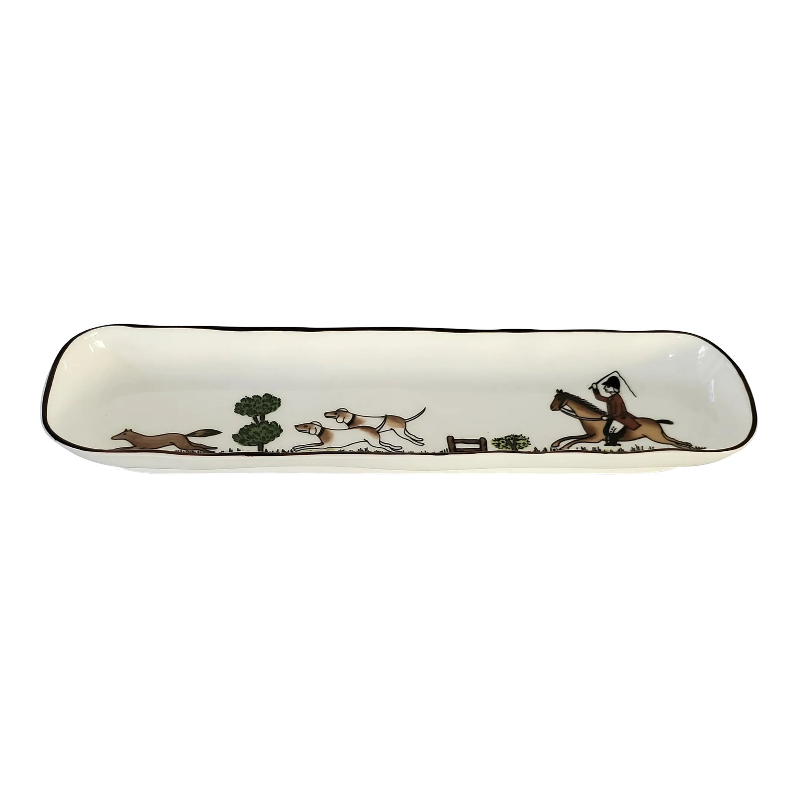 Late 20th Century Staffordshire Coalport Small Hunting Scene Tray ...