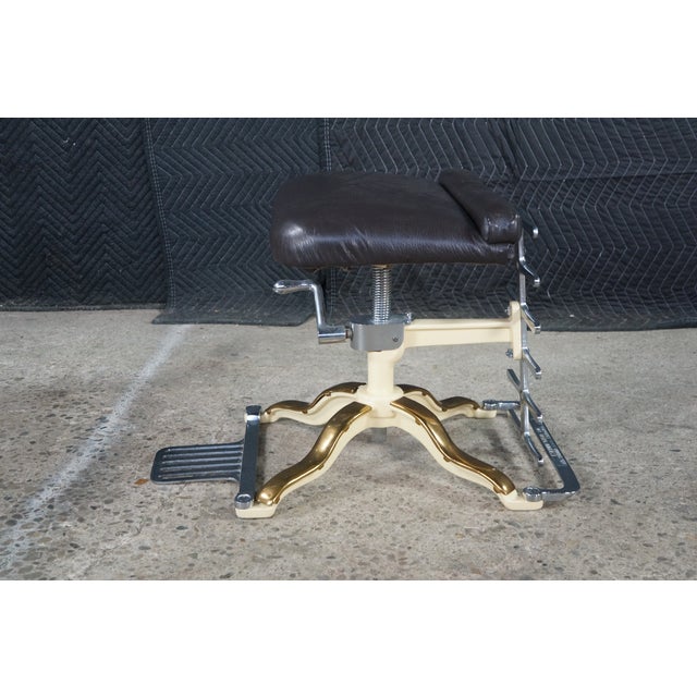 Industrial Mid-Century Shoe Store Salesman Fitting Exam Stool Adjustable Bench For Sale - Image 6 of 18