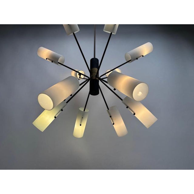 Mid-Century Chandelier attributed to Angelo Lelii for Arredoluce, Italy, 1950 For Sale - Image 9 of 11