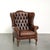 English Brown Cowhide Chesterfield Wing Lounge Chair For Sale - Image 13 of 13