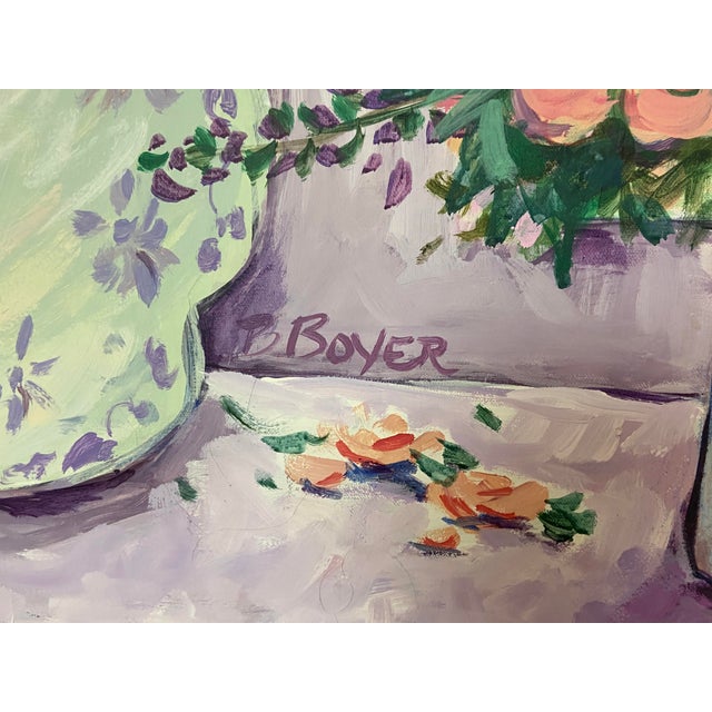 Large Roses Still Life Painting For Sale - Image 12 of 13