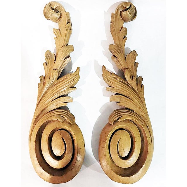 Wood Antique French Walnut Rococo Carvings, a Pair For Sale - Image 7 of 9