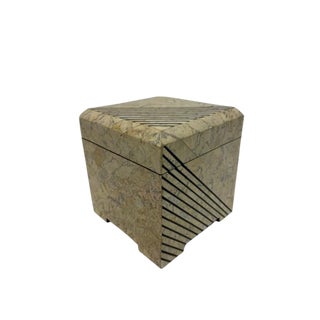 1980s Large Tessellated Stone Maitland Smith Decorative Box For Sale