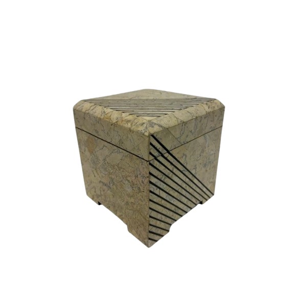 1980s Large Tessellated Stone Maitland Smith Decorative Box For Sale