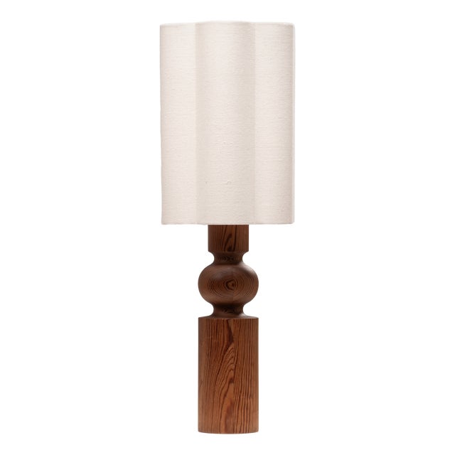 Large Pine Table Lamp by Uno & Östen Kristiansson for Luxus, Sweden, 1970s For Sale