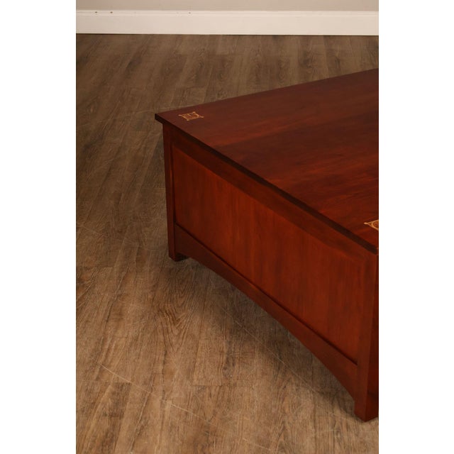 Brown Stickley Harvey Ellis Square Cherry Storage Cocktail Table For Sale - Image 8 of 18