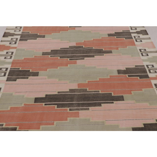 Rug & Kilim Rug & Kilim’s Contemporary Dhurrie Rug in Colorful Geometric Pattern For Sale - Image 4 of 9