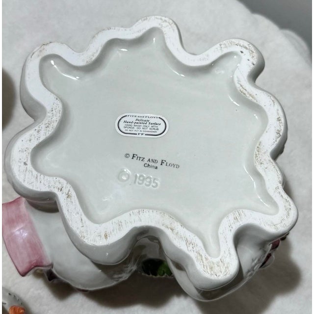 Arts & Crafts 1990s Fitz and Floyd Christmas Set! Festuring Mugs, Cookie Jar, Milk and Sugar Jar With Tidbits Dish - 6 pcs For Sale - Image 3 of 10