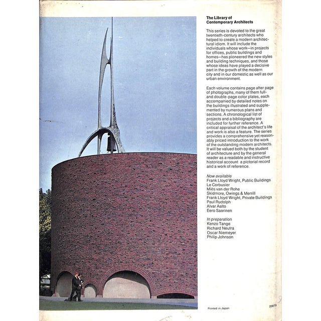 Traditional "Eero Saarinen" 1971 Spade, Rupert [Introduction and Notes By] For Sale - Image 3 of 8