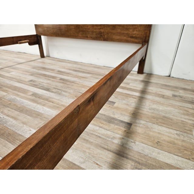 Brown Tuscan Art Deco Double Bed in Briar, 1940 For Sale - Image 8 of 16