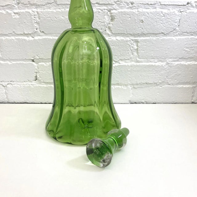 1960s Vintage Brilliant Green Decanter, Design by Joel Philip Myers, Design #6934 For Sale - Image 5 of 8