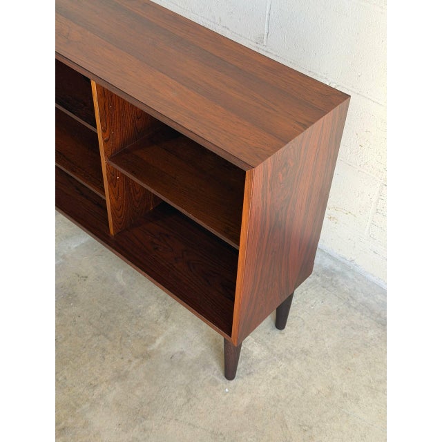 Wood Vintage Danish Rosewood Bookcase Shelf Scandinavian Modern Display Cabinet For Sale - Image 7 of 9