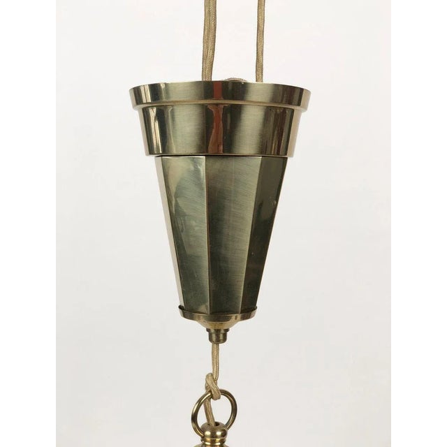 Jugendstil Adjustable Chandelier with White Opal Glass, 1923 For Sale - Image 9 of 14