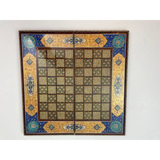 Moroccan Moorish Persian Inlaid Micro Mosaic Backgammon and Chess Board For Sale - Image 3 of 12