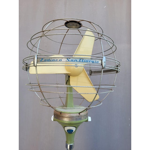 Metal Zodiaco Column Fan from San Giorgio, Italy, 1950s For Sale - Image 7 of 16