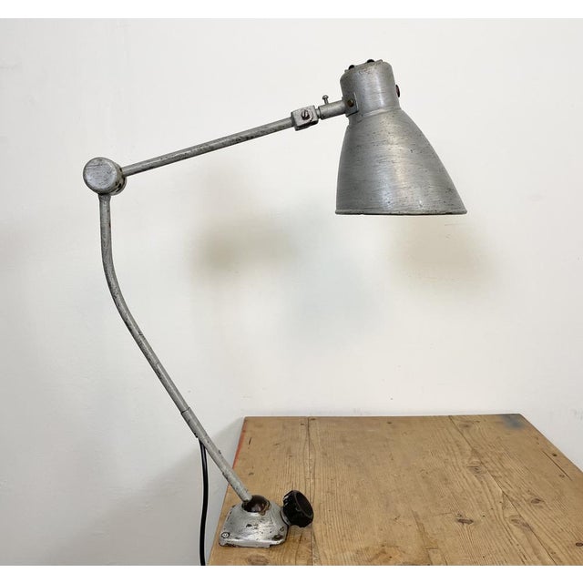Large Industrial Grey Workshop Table Lamp, 1960s For Sale - Image 12 of 18