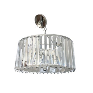 Italian Crystal Prism Oval Chandelier Style of Venini For Sale