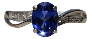 The Mountain Pass: White Gold Diffused Sapphire Bypass Ring