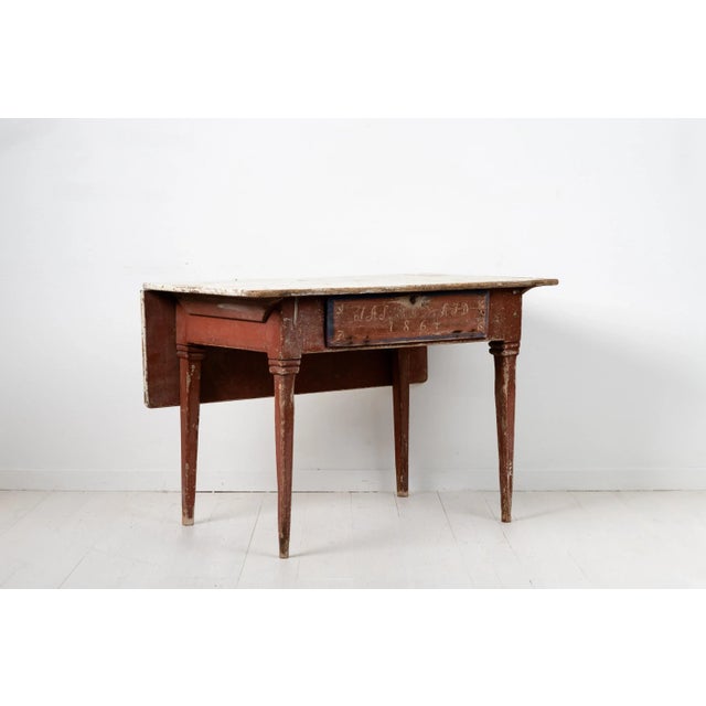 19th-Century Swedish Pine Gustavian Country Side Table For Sale - Image 5 of 11