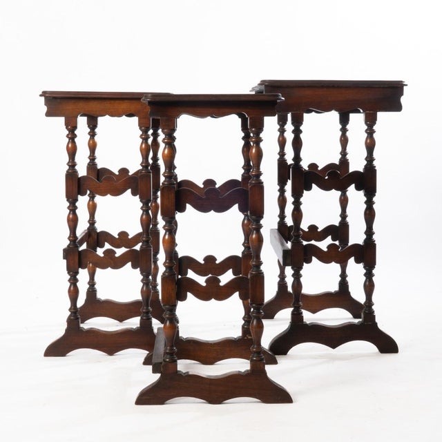 Late 19th Century Walnut Nesting Tables For Sale - Image 12 of 17