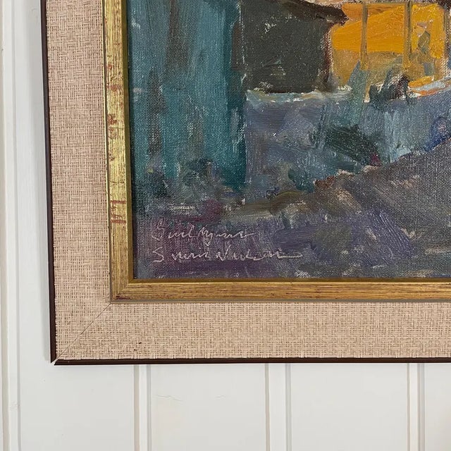 Mid 20th Century Danish Modernist Village Scene by Svend Nielsen For Sale - Image 6 of 17