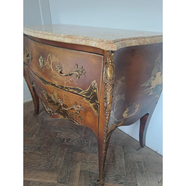 Brown French Chinoiserie Commode by Walter Comelli, 1950 For Sale - Image 8 of 13