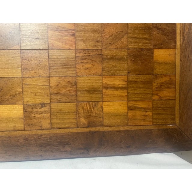 Wood High Quality Antique 1800's Handmade Wooden Marquetry Gaming Chess Checker Board For Sale - Image 7 of 11