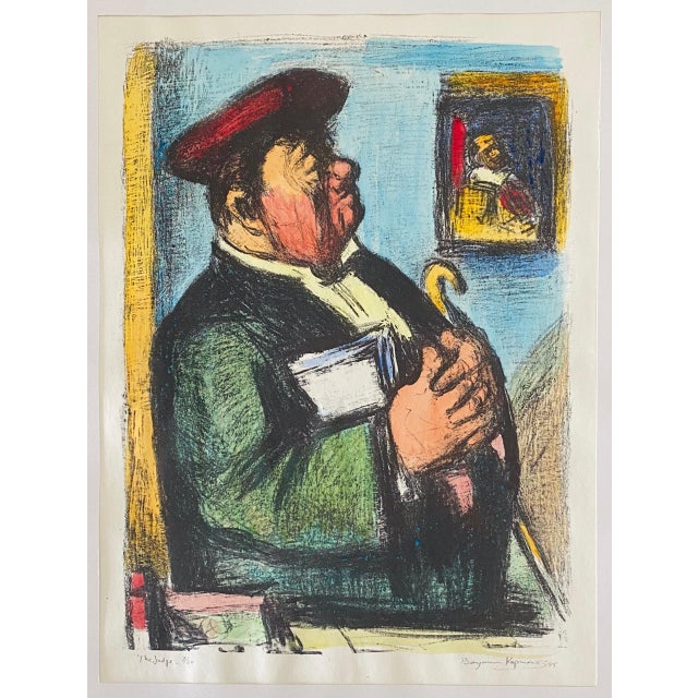 Actual Lithograph without matte is 16" X 12". BENJAMIN KOPMAN (1887 - 1965) Painter, Illustrator and printmaker Benjamin...