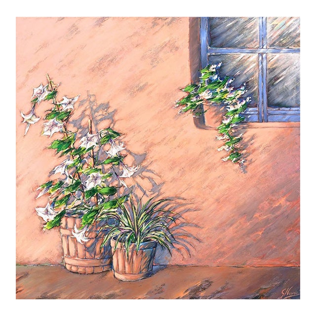 Gustavo Novoa, Spoken Shadows, Large Scale Modernist Southwest Adobe Oil Painting Gustavo Novoa For Sale