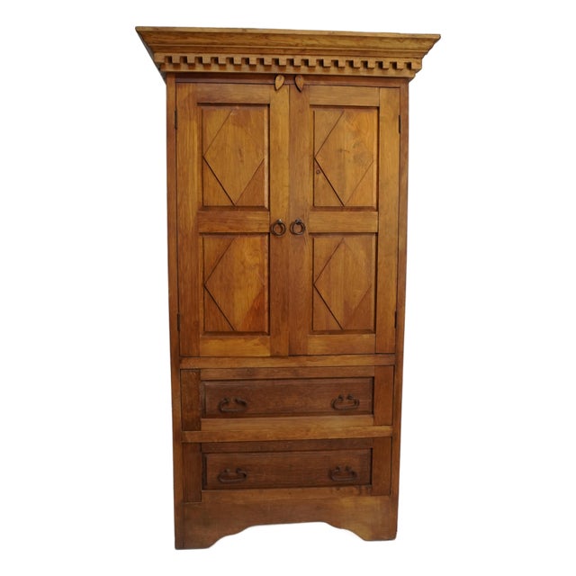 Late 20th Century Carved Wooden Armoire Made in Mexico For Sale