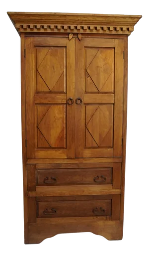 Late 20th Century Carved Wooden Armoire Made in Mexico