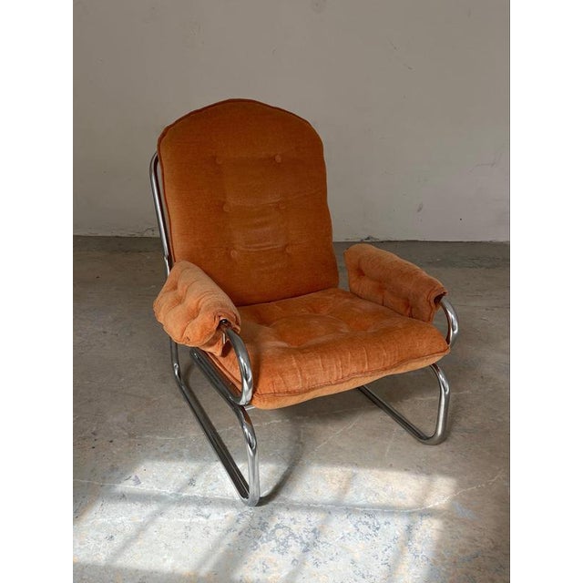 Metal Halina Armchair in Orange Chrome from Hellerau For Sale - Image 7 of 11