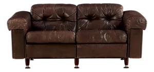1970s Swiss Modern Leather Loveseat in the Style of De Sede