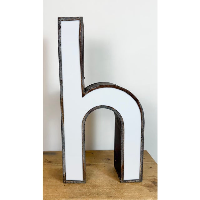Mid-Century Modern Vintage Illuminated Advertising Letter H, 1960s For Sale - Image 3 of 17