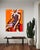 Cedric Vu "This Particular Self" Tufted Yarn Portrait, Radiating Rays, Orange and Red, Contemporary California Textile Art, Pop Art, 2025 For Sale In San Francisco - Image 6 of 8