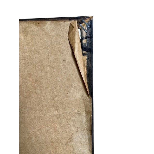 Black Mid 20th Century Mid Century Modern Vintage Wood Framed Brass Rubbing Depicting a Medieval Lady in Prayer For Sale - Image 8 of 10