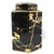 Hexagonal Black & Gold Ceramic Lidded Jar For Sale In Tampa - Image 6 of 8