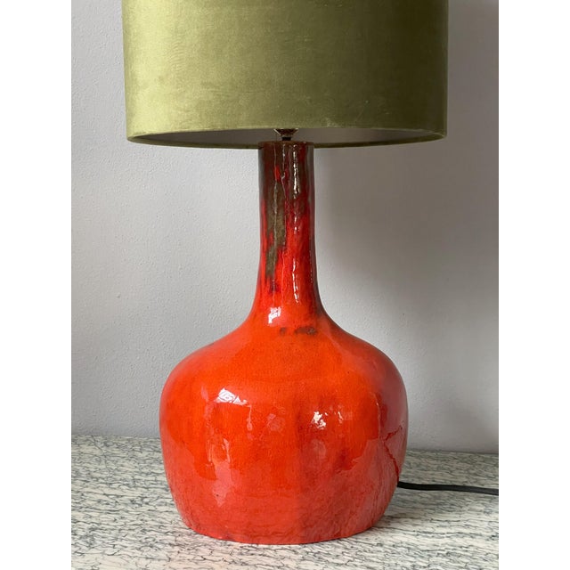 Orange Ceramic Table Lamp, 1970s For Sale - Image 10 of 18