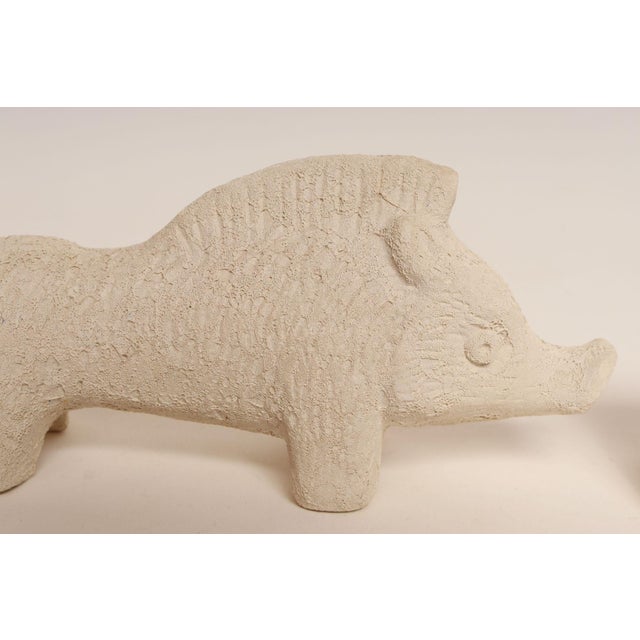 Set of Three Vintage Italian Unglazed Ceramic Boars by Aldo Londi for Bitossi For Sale - Image 10 of 11