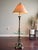 Vintage 1960s–70s Hollywood Regency Cast Metal & Glass Tray Table Floor Lamp — Neoclassical Rococo Side Table Lamp For Sale - Image 10 of 11
