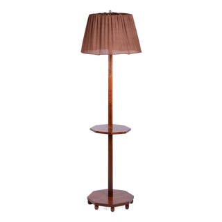 Czech Art Deco Floor Lamp in Walnut, 1920s For Sale